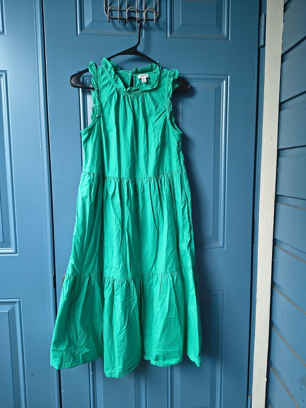 J. Crew Sleeveless Tiered Maxi Dress in Teal Green